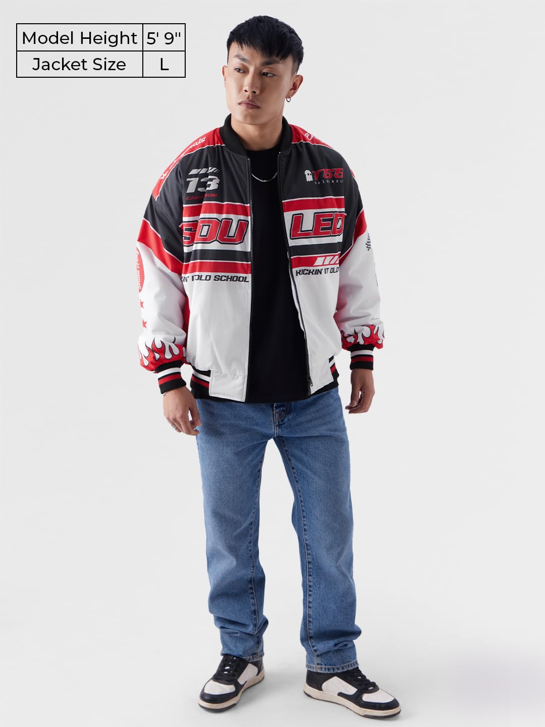 The Souled Store TSS Originals: Adrenaline Rush Men Racer Jackets Jackets Winter Coats Outerwear Bomber Puffer Windbreaker Hooded Quilted Lightweight Warm Stylish Fashionable Casual Trendy Classic