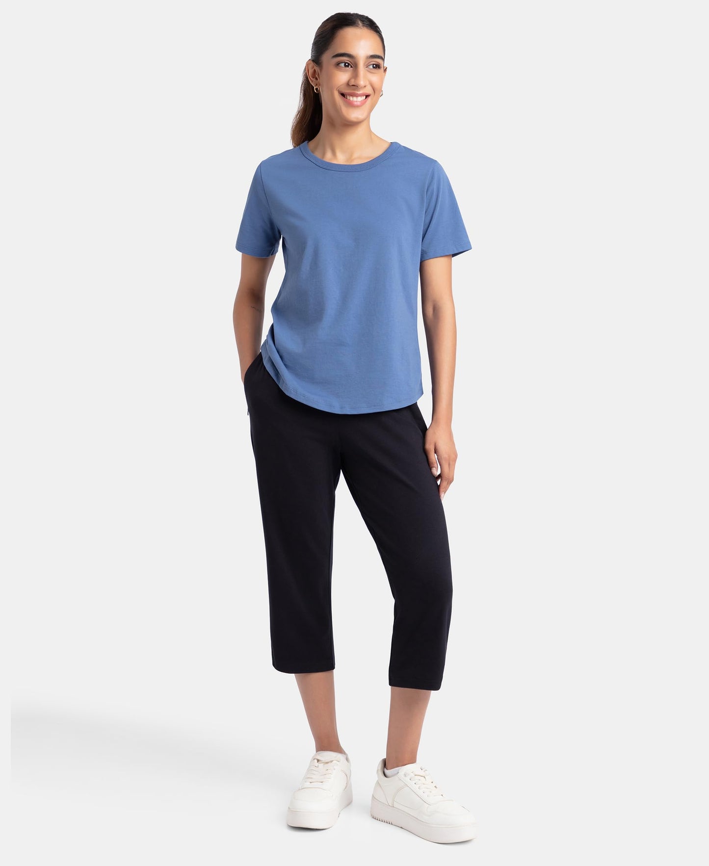 Jockey Women's Slim Fit Cotton Capri Pants (1300-0105-BLACK_XL_Black_XL)