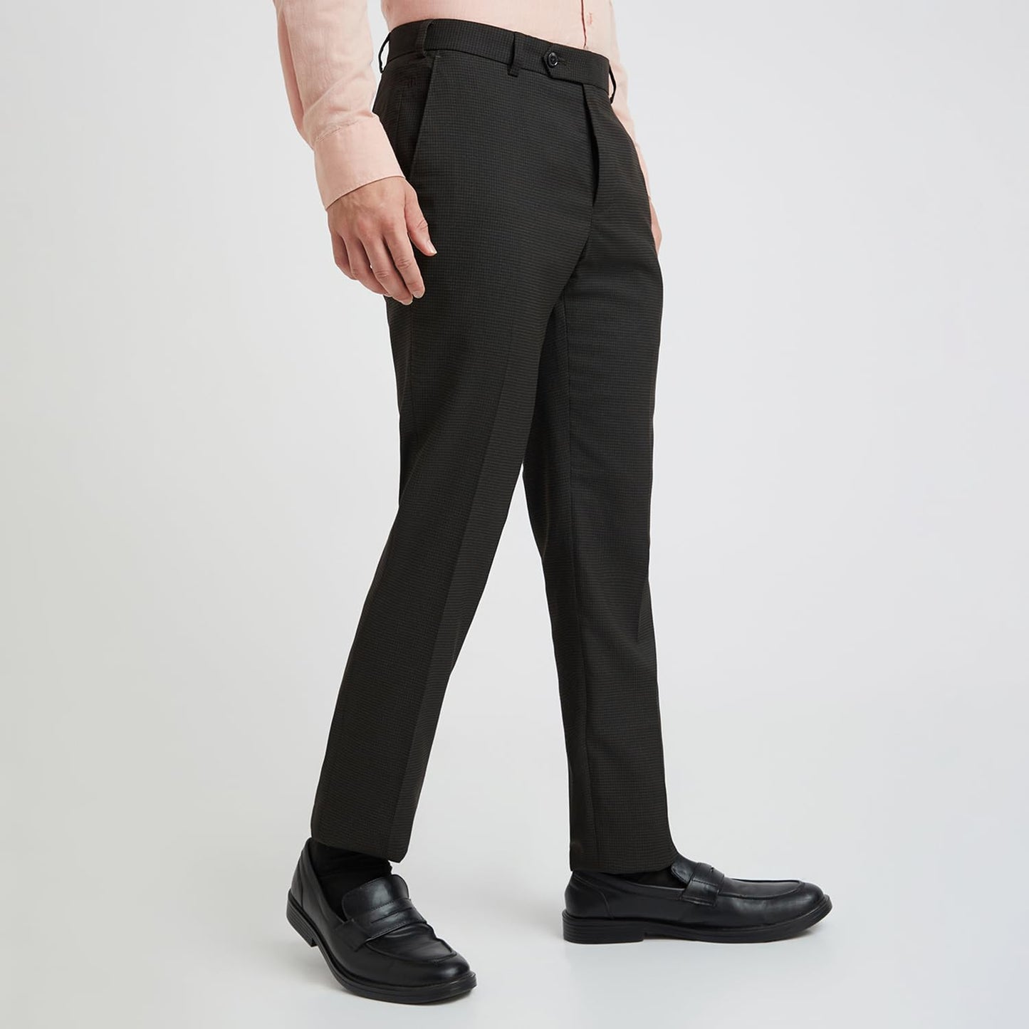 Raymond Men's Slim Pants (RMTS05240-O8_Dark Brown