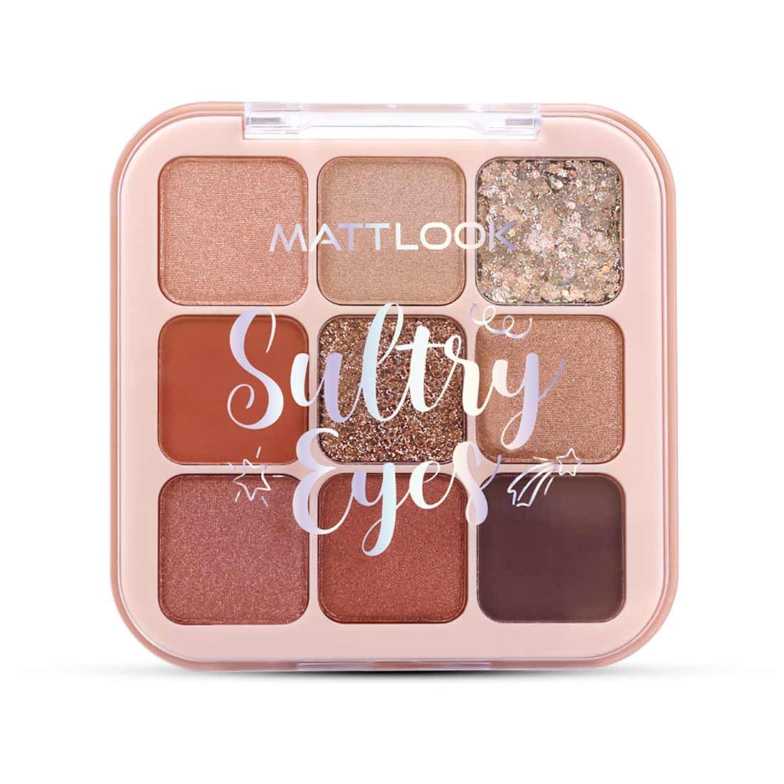 Mattlook Sultry Eyes Eyeshadow palette|Matte|Shimmer|13.5g|Beginner Friendly & Long Lasting Eye Shadow Palette-Sundowner 03
