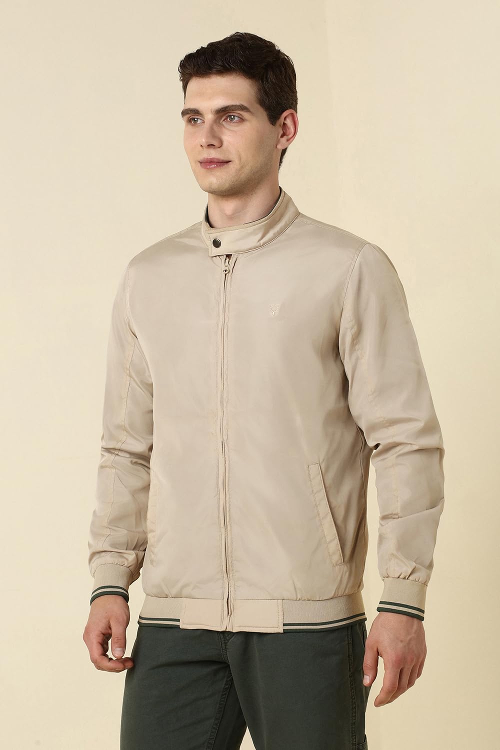 Allen Solly Men's Jacket (ASJKOBOPJ62517_Ecru_M_Beige_M)