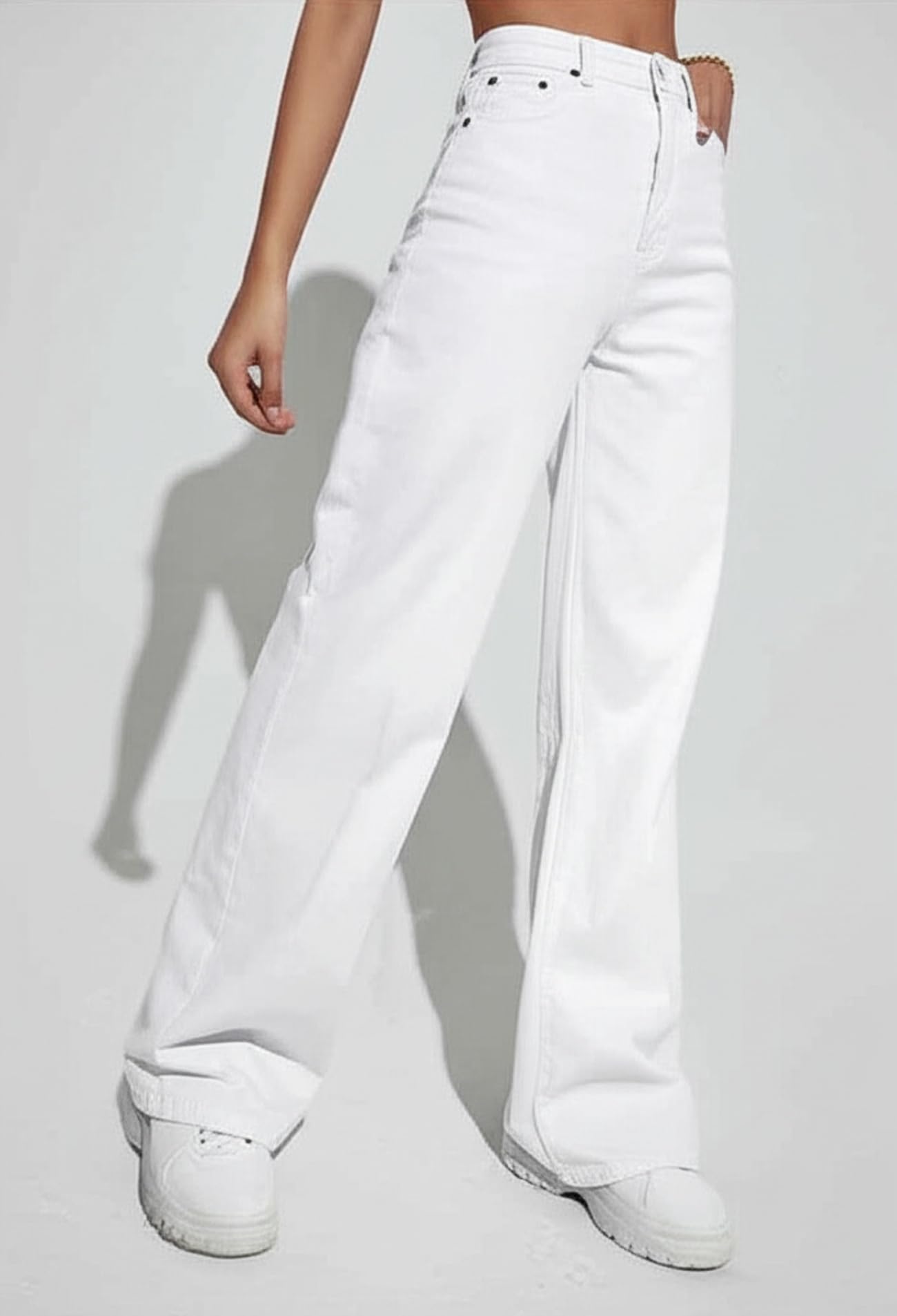 Ben Martin Baggy Jeans for Women || Women,s Loose Jean Pants || Oversized Jean's for Women's || Wide Leg Jean,s for Woman || Casual Jins for Woman's || Loose Jin Pant for Woman,s White - 36