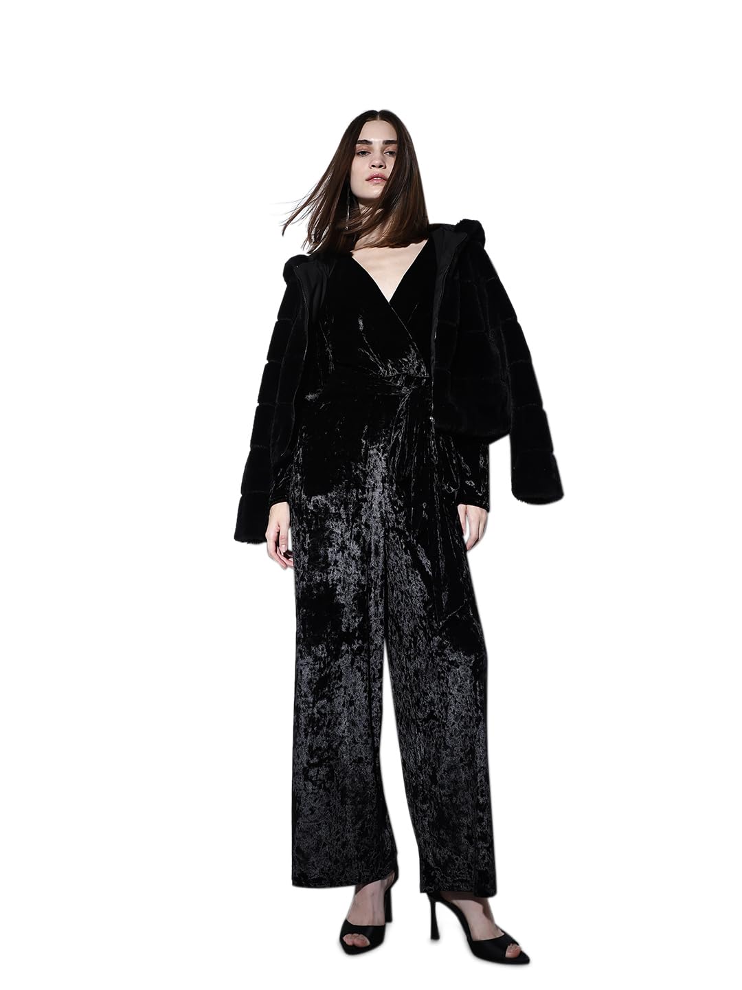 ONLY Women's Regular Fit Black Jumpsuit