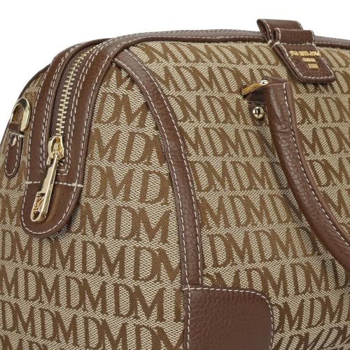 Da Milano Leather Satchel Bag for Women - Gold & Black (LB-02392)