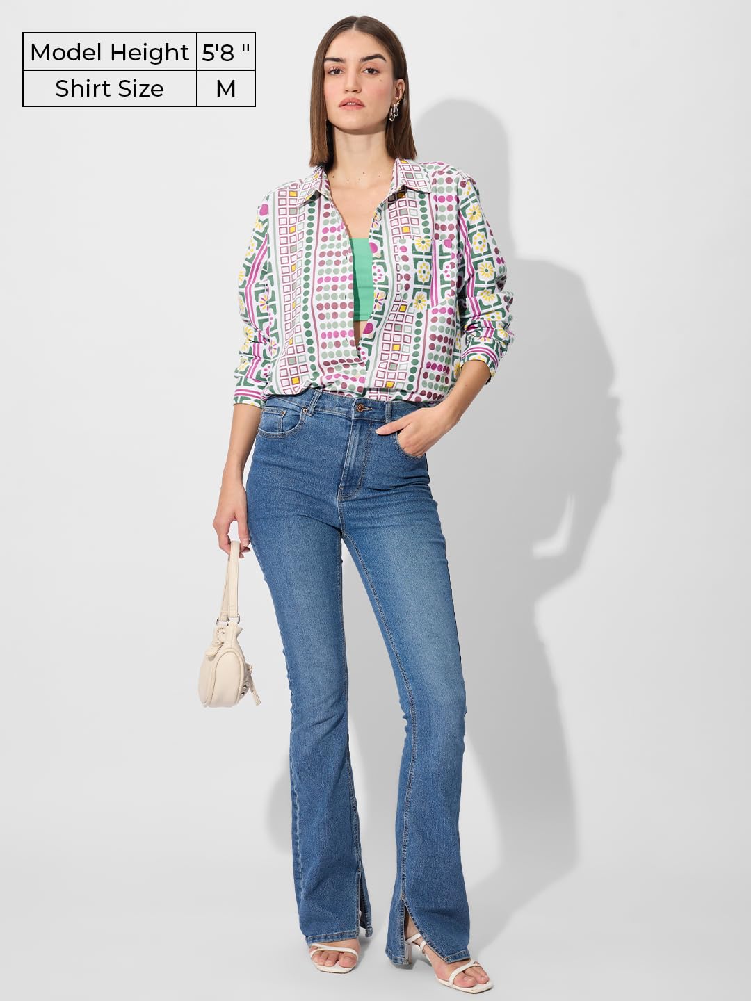 The Souled Store Originals: Aztec Women and Girls Long Sleeve Collared Neck Button Down Boyfriend Shirts Womens Boyfriend Shirts Casual Button-Down Full Sleeve Solid Short Sleeve Casual Workwear