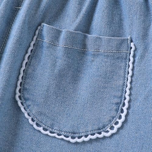 Hopscotch Girls Full Sleeves Blue 3-Pc Lace Embellished Jeans Set For Age (3-4 Years)
