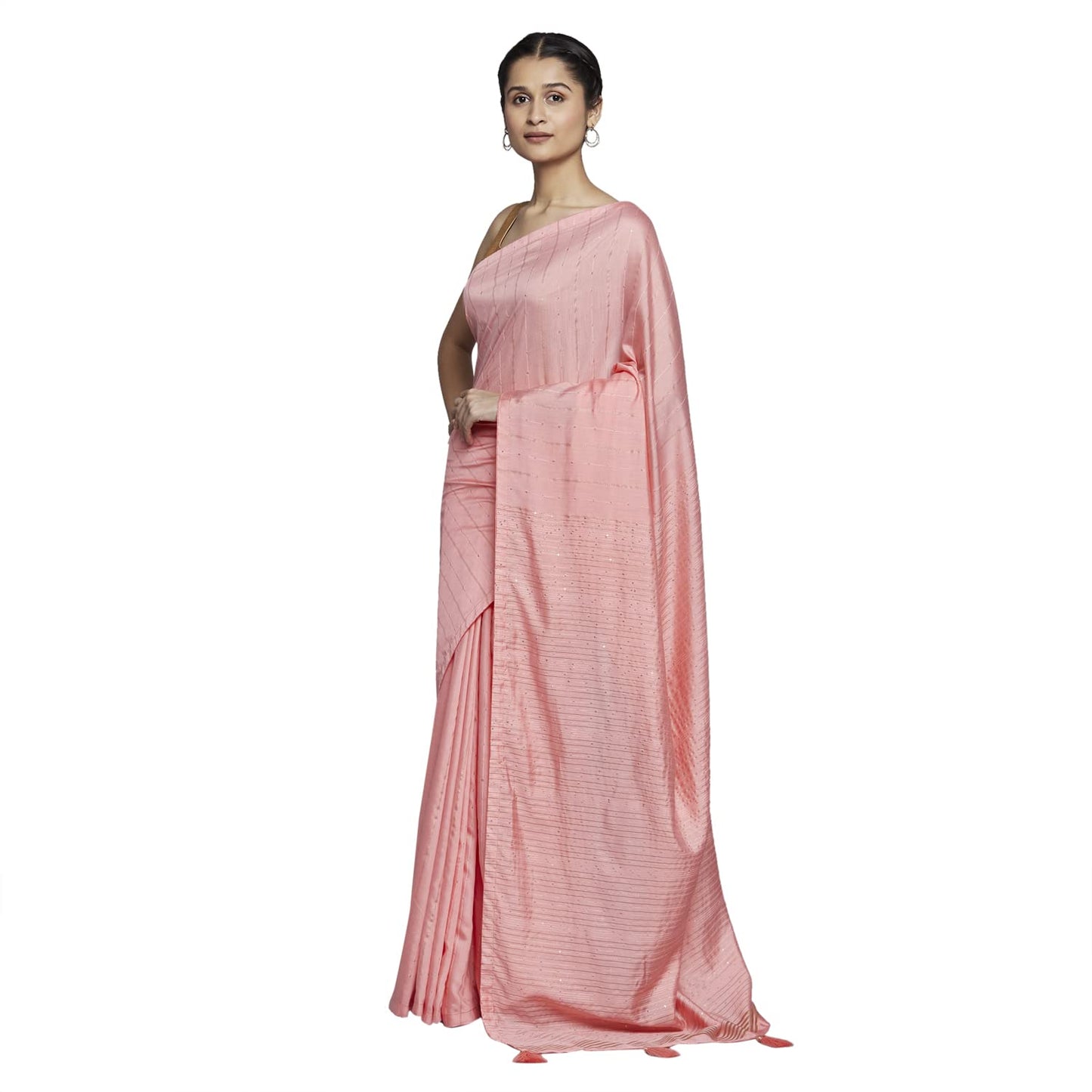 navyasa Carrot Liva Lite Pastel Embroidered Saree