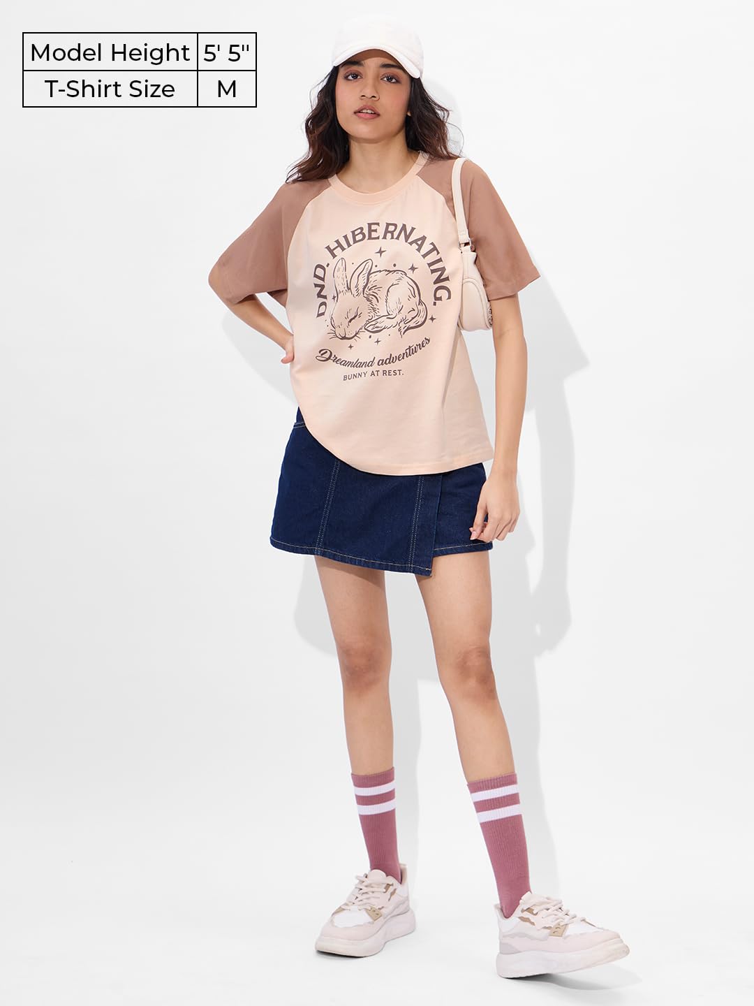 The Souled Store DND Cotton Women & Girls Short Sleeve Round Neck Graphic Printed Relaxed Fit T-Shirts Brown