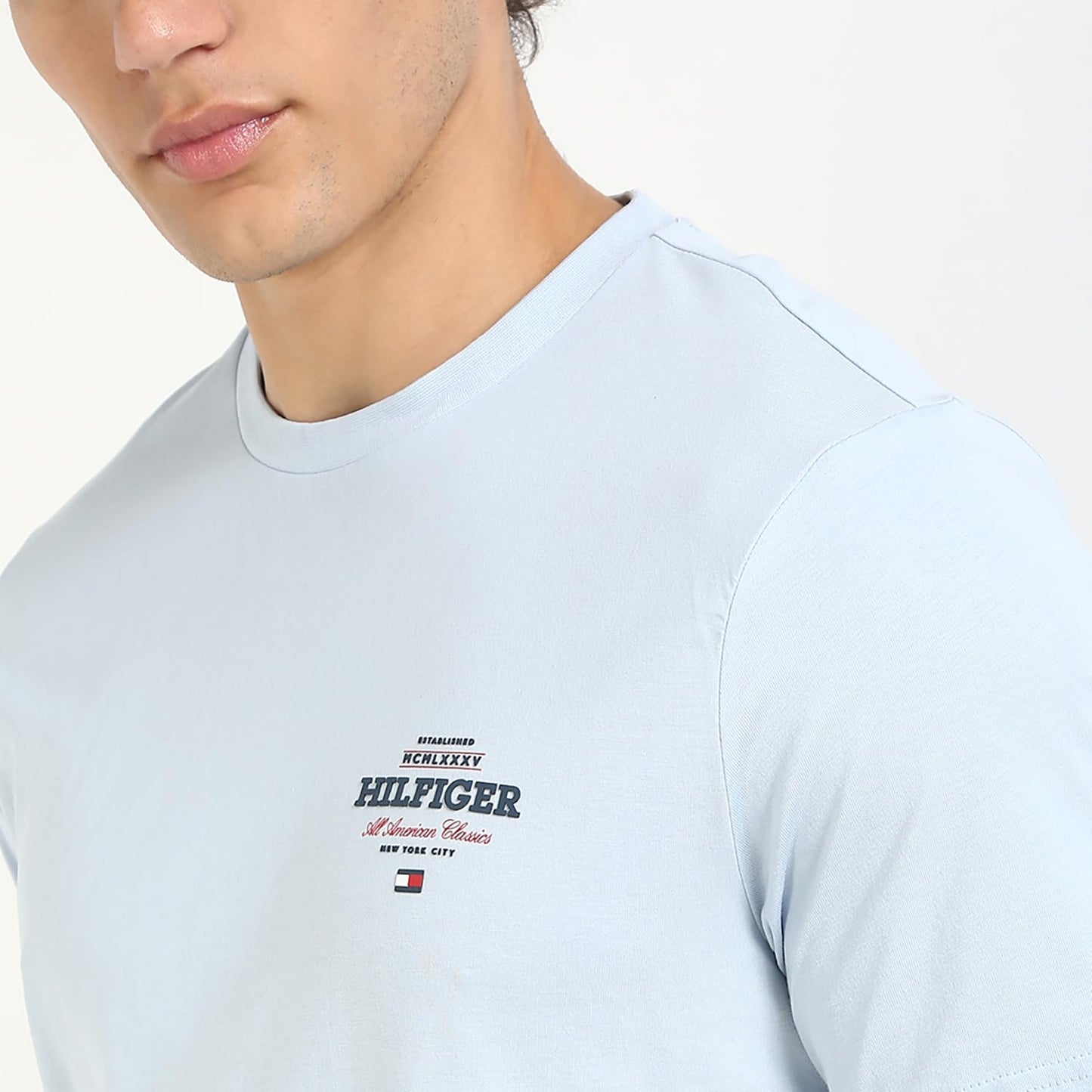 Tommy Hilfiger Mens Blue Color T-Shirt (XS)