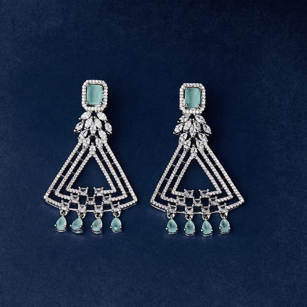 VOYLLA Elegant CZ Dangler Earrings