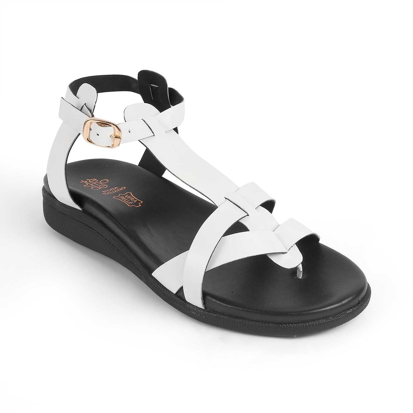 tresmode AGLAD Women's Flats Sandals White, 8 UK / 41 EU - Ladies Dress Platform Footwear Soft Comfortable