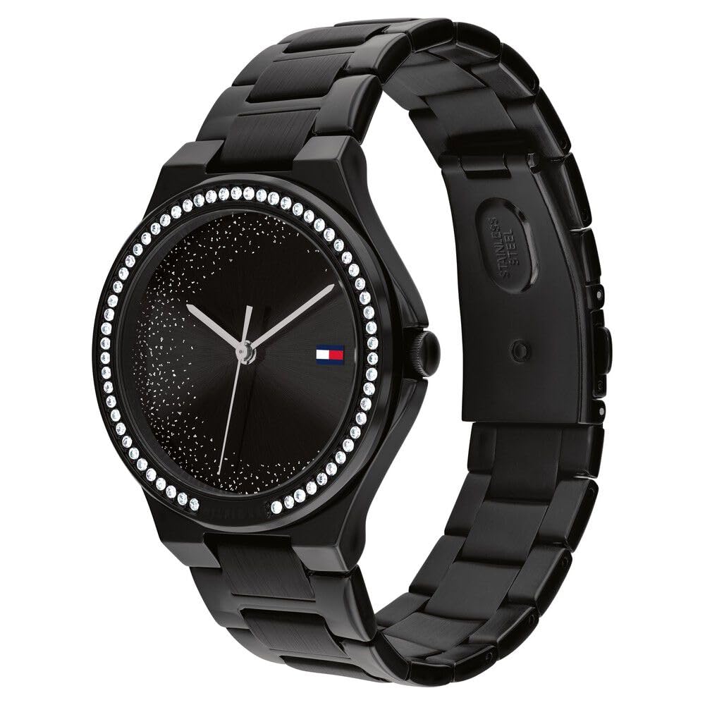 Tommy Hilfiger Quartz Analog Black Stainless Steel Strap for Women-TH1782644