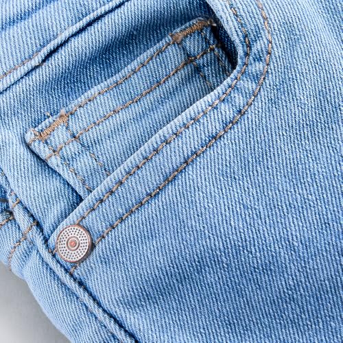 Hopscotch Girls Pure Cotton Denim Jeans in Blue Color for Age (7-8 Years)