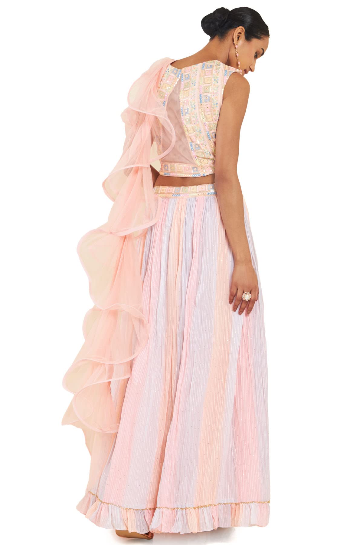 Soch Women Pink Cotton Blend Floral Lehenga Choli (8907175296363_Pink_Large)