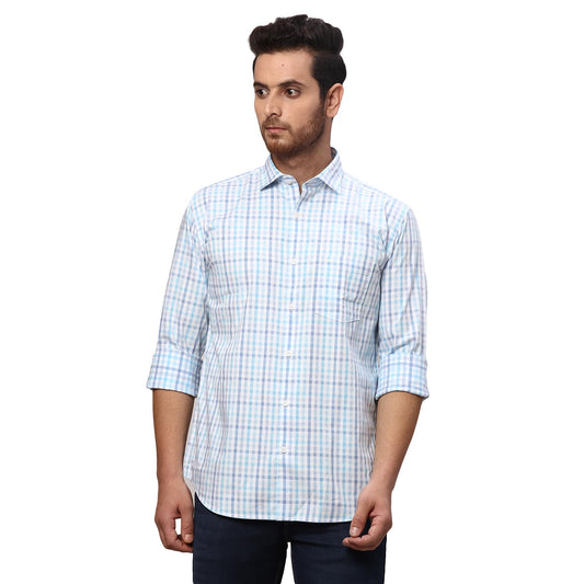 Park Avenue Men's Slim Fit Shirt (Blue)
