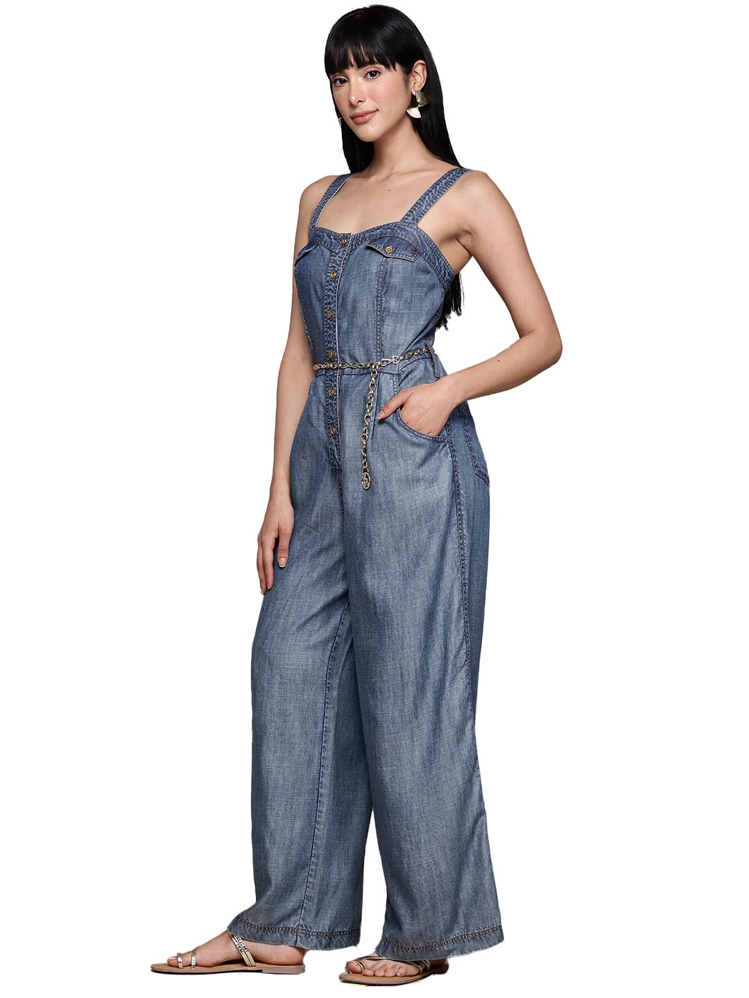Label RITU KUMAR Blue Jolene Jumpsuit