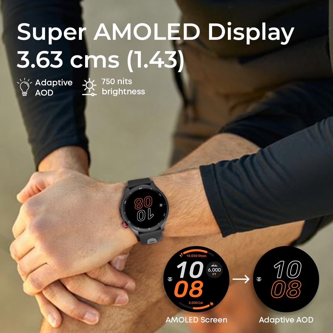 Titan Celestor 1.43" AMOLED Smart Watch with Built-in GPS, Advanced Health Intelligence, AI Voice Assistant, Aluminium Case, 100+ Sports Modes, Water Resistance – Smartwatch for Men & Women (Beige)