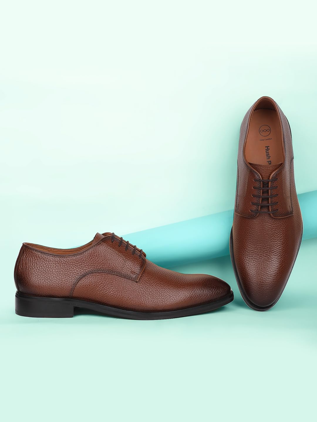 Hush Puppies MESA PDM Laceup, Men's Tan Formal Derby Shoes Size- UK- 8