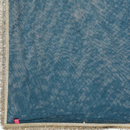 Biba Girl's Teal Polyester Blend Anarkali Suit Set