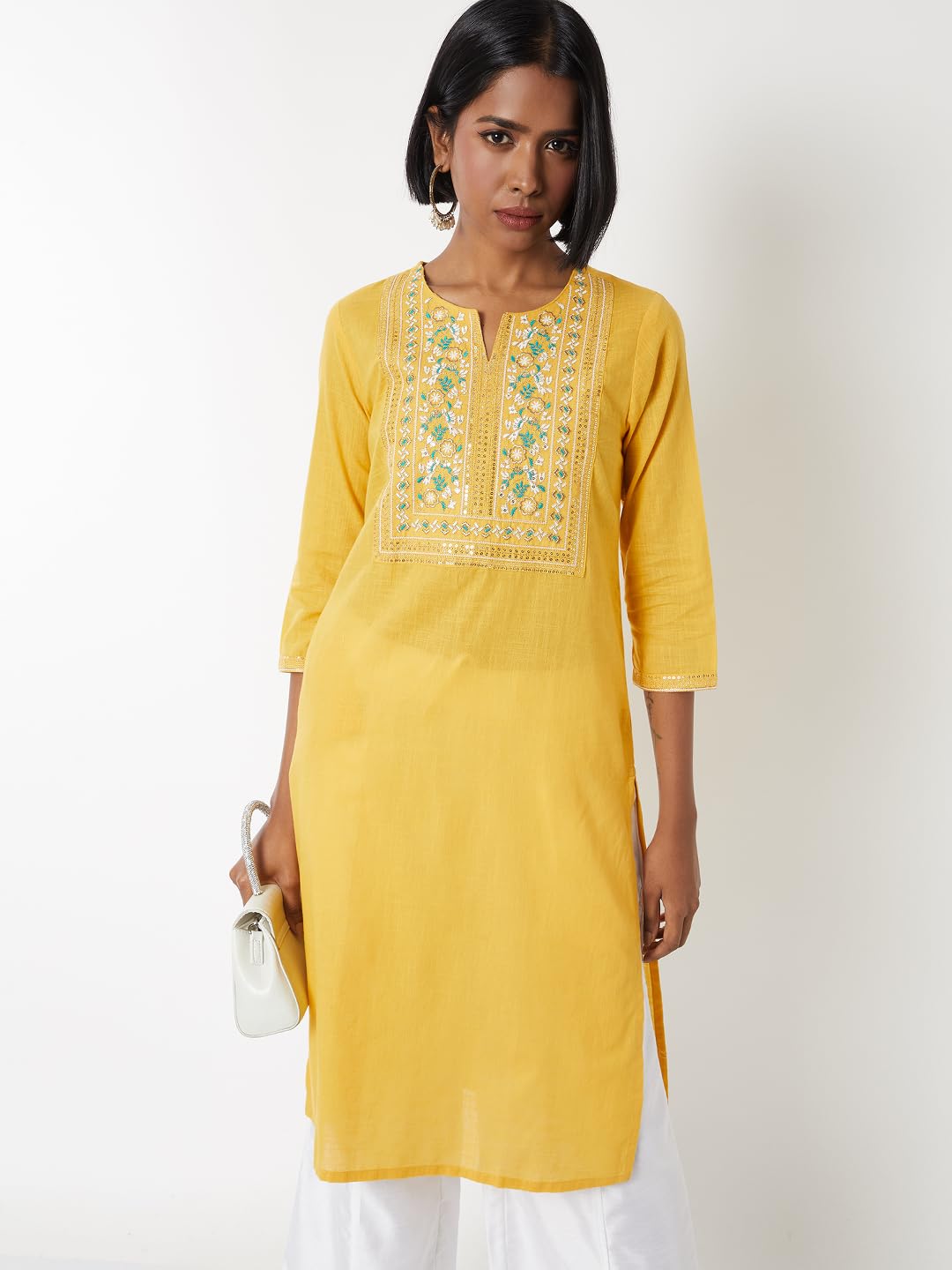 Max Women's Cotton Blend Regular Kurta