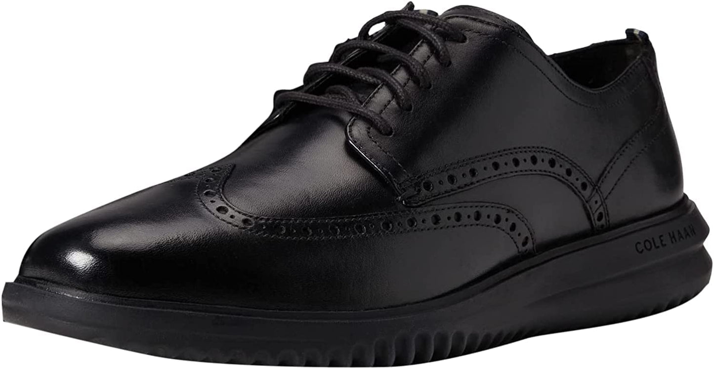 Cole Haan Men's Grand+ Wingtip Oxford, Black Leather/Black, 8 UK