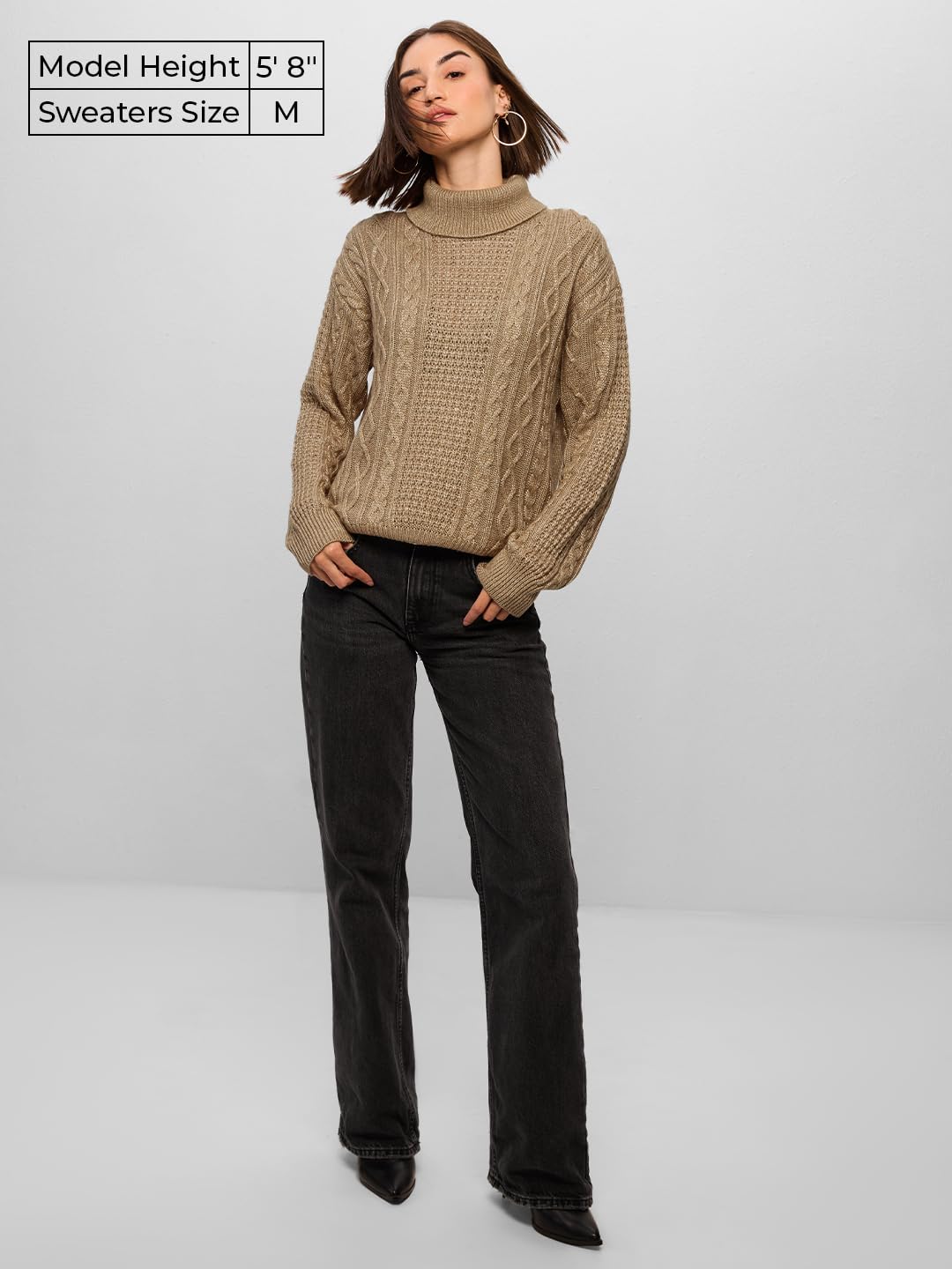 The Souled Store Originals : Champagne Women Oversized Sweater