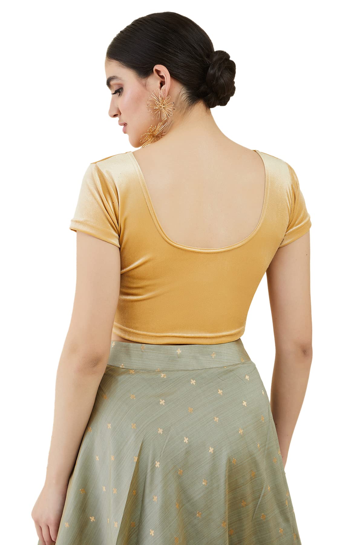 Soch Gold Princess Cut Velvet Blouse