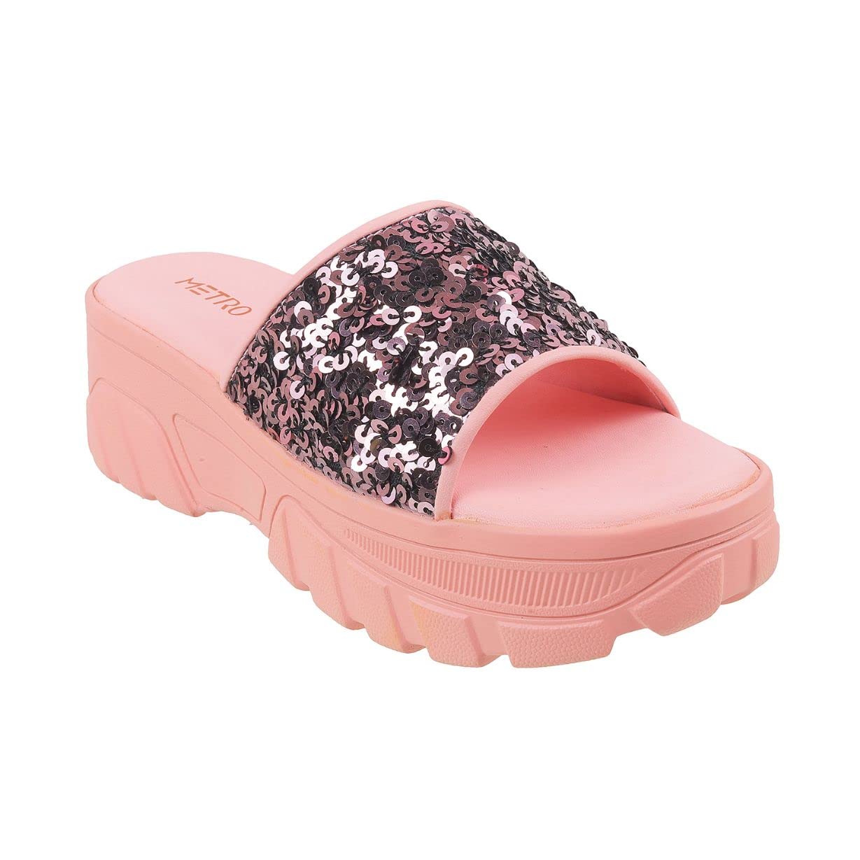 Metro Womens Synthetic Peach Slip Ons - SaumyasStore