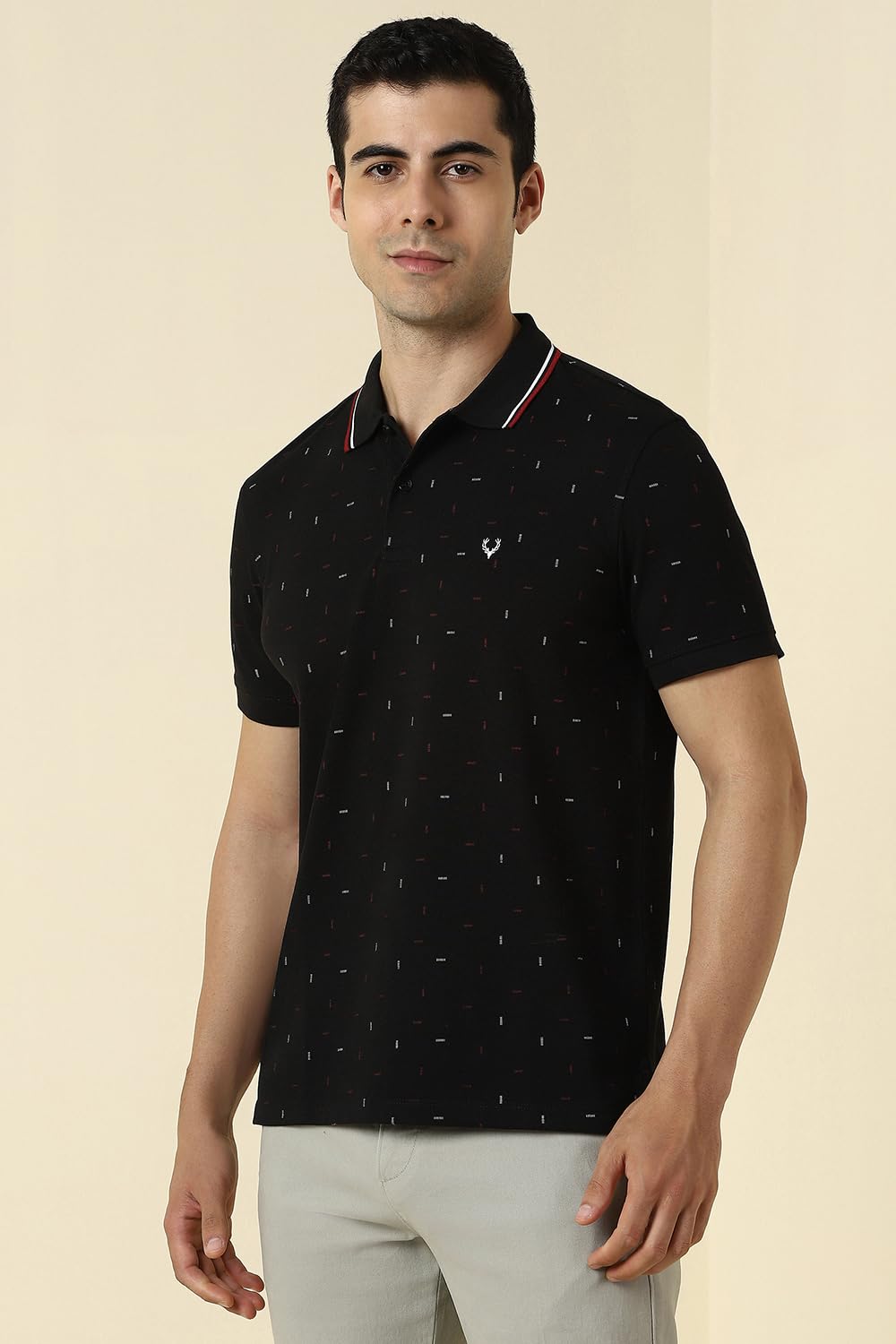 Allen Solly Men's Regular Fit T-Shirt (ASKPQRGFT05455_Black