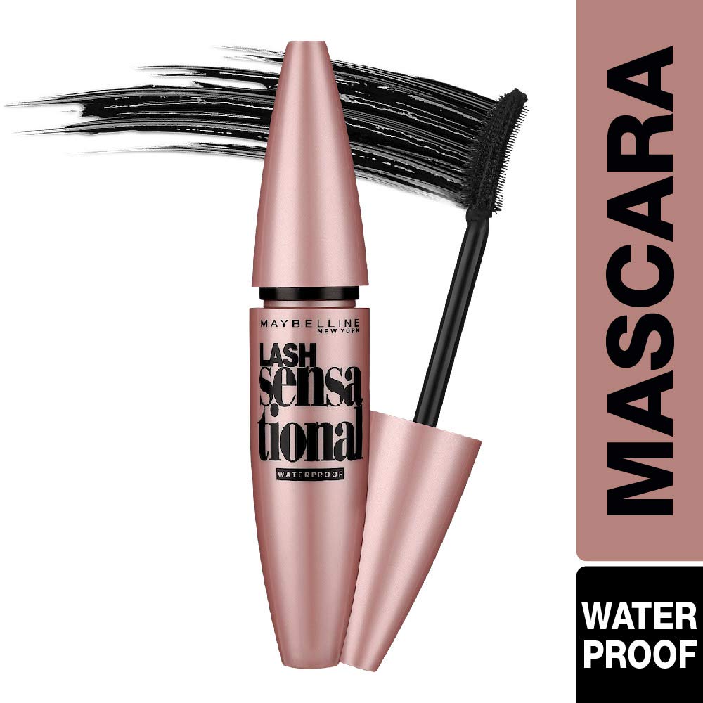 Maybelline New York Mascara, No-clumping, Fanning Brush, Waterproof, Lash Sensational, Black, 9ml