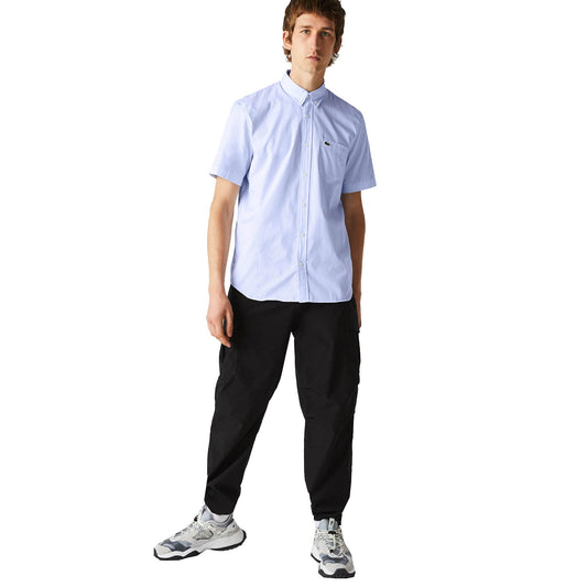 Lacoste Men's Solid Regular Fit Shirts (Blue)