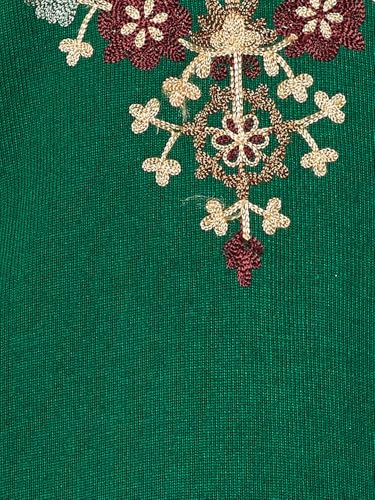 Max Women Embroidered Winter Kurta(Green_L)