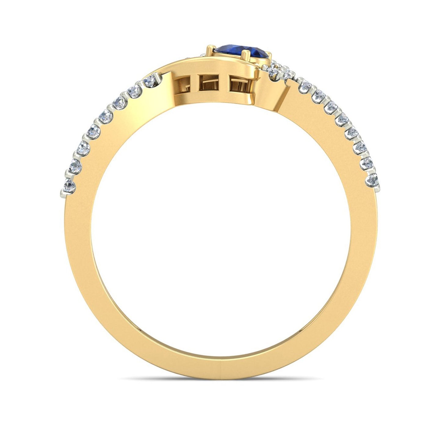 PC Jeweller The Safir 18KT Yellow Gold and Diamond Ring for Women