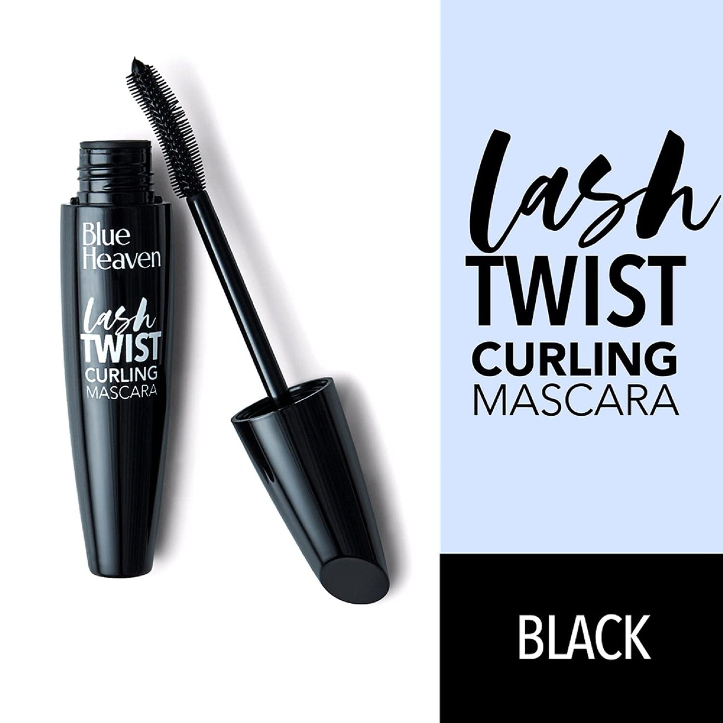 Blue Heaven Lash Twist Curling Mascara Waterproof Black | Quick Dry | No Clumping | Long Lasting Mascara for Women | 12ml