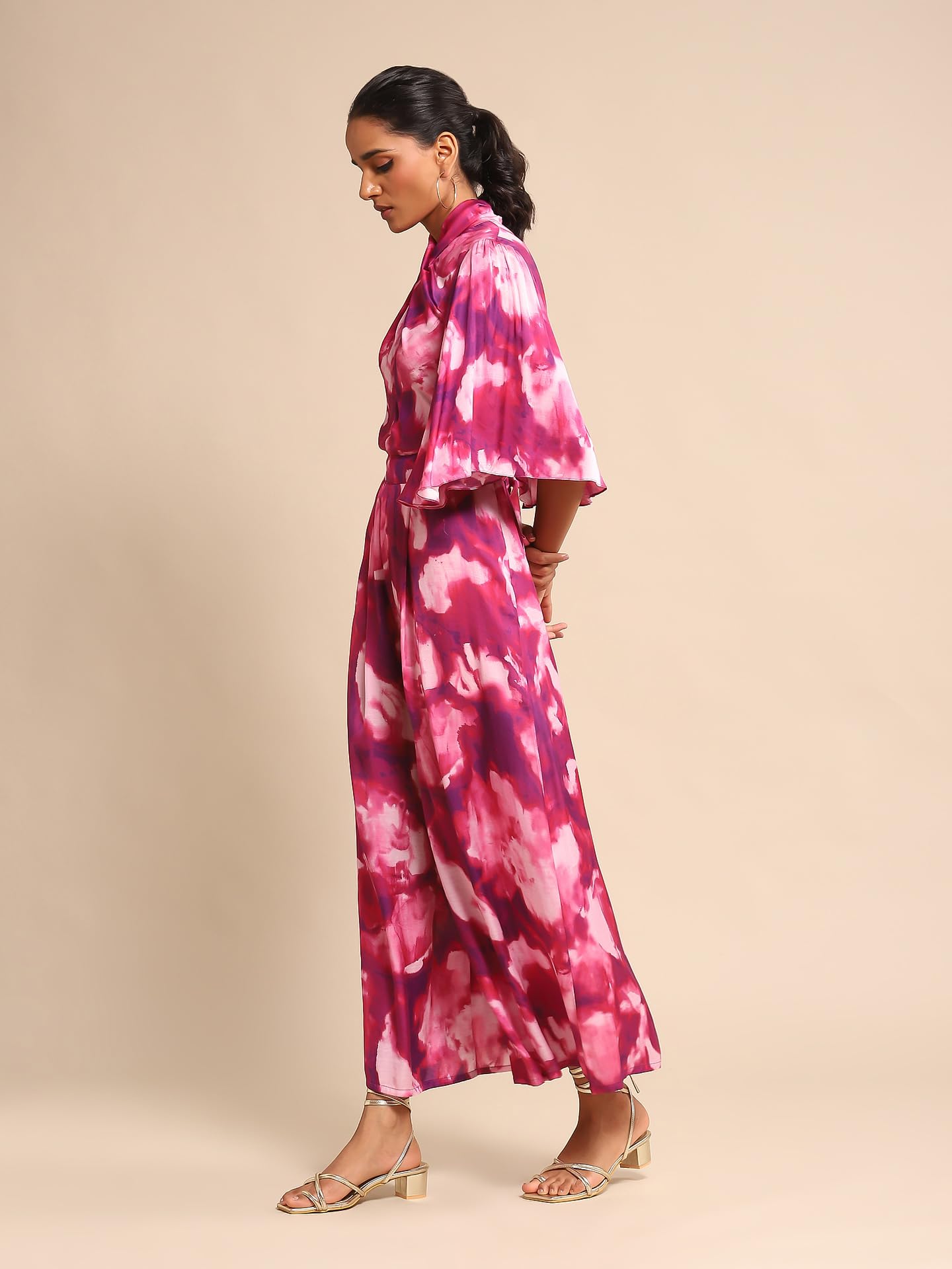 Ritu Kumar Pink Printed Jumpsuit