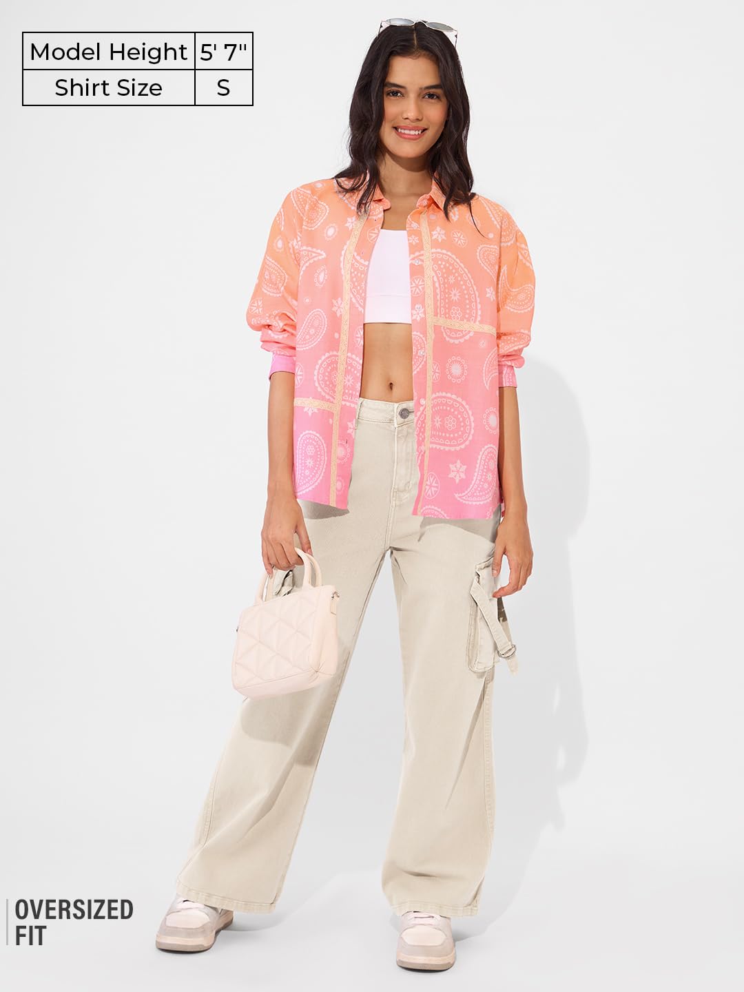 The Souled Store Mellow Paisley Women and Girls Long Sleeve Collared Neck Button Down Boyfriend Shirts Womens Boyfriend Shirts Casual Button-Down Full Sleeve Solid Short Sleeve Casual Workwear