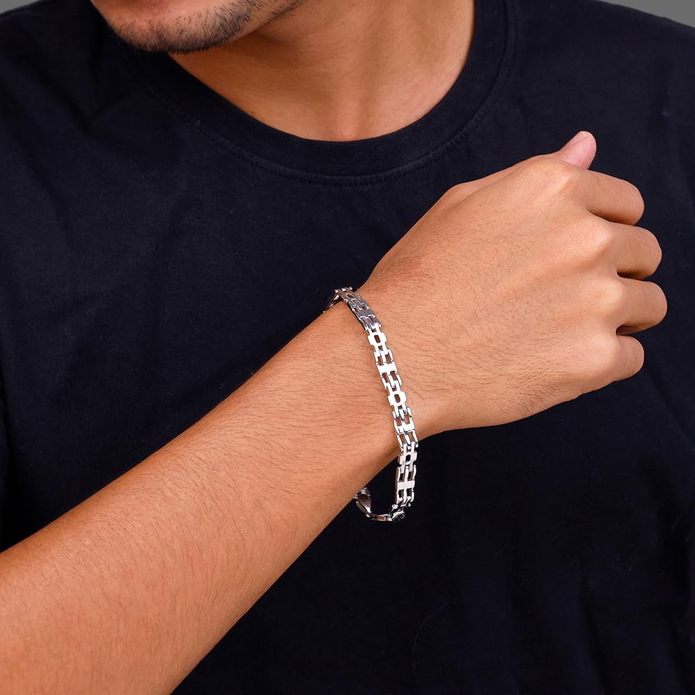 GIVA 925 Silver Kingpin Bracelet For Him, Adjustable | Gifts for Men and Boys| With Certificate of Authenticity and 925 Stamp | 6 Months Warranty