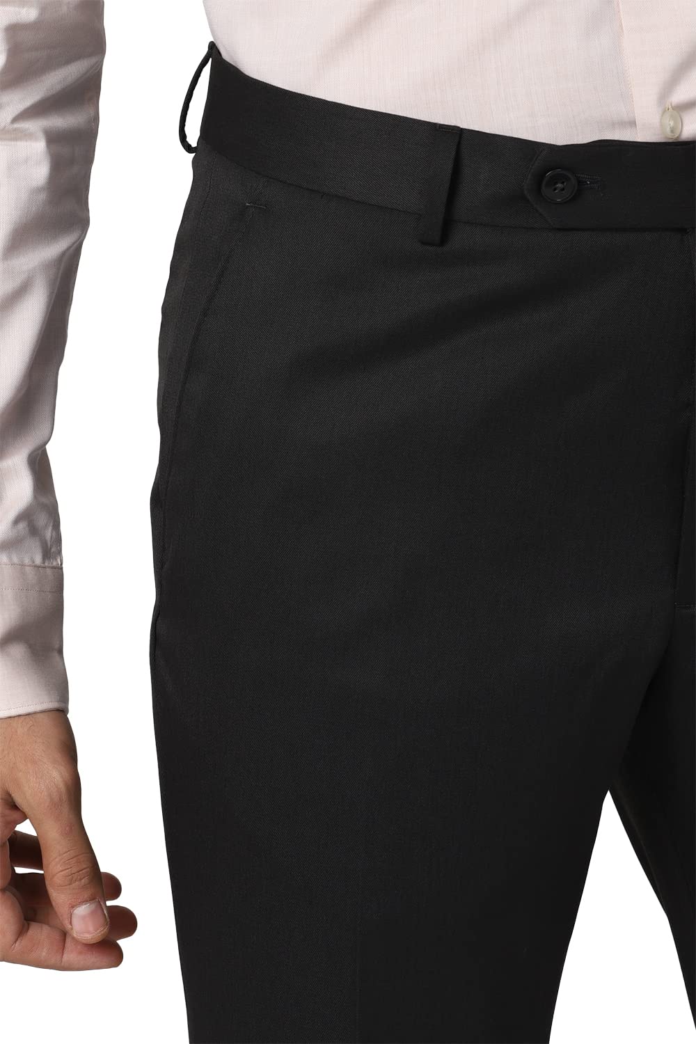 Peter England Men's Polyester Blend Slim Fit Business Suit Pants Set (Pesuotlbt94160_Grey_38)