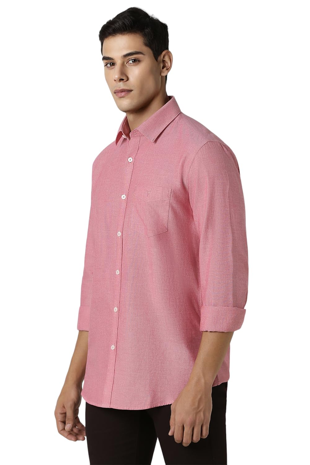 Van Heusen Cotton Men's Slim Fit Shirt (VSSFUSLFT90514_Red, 40