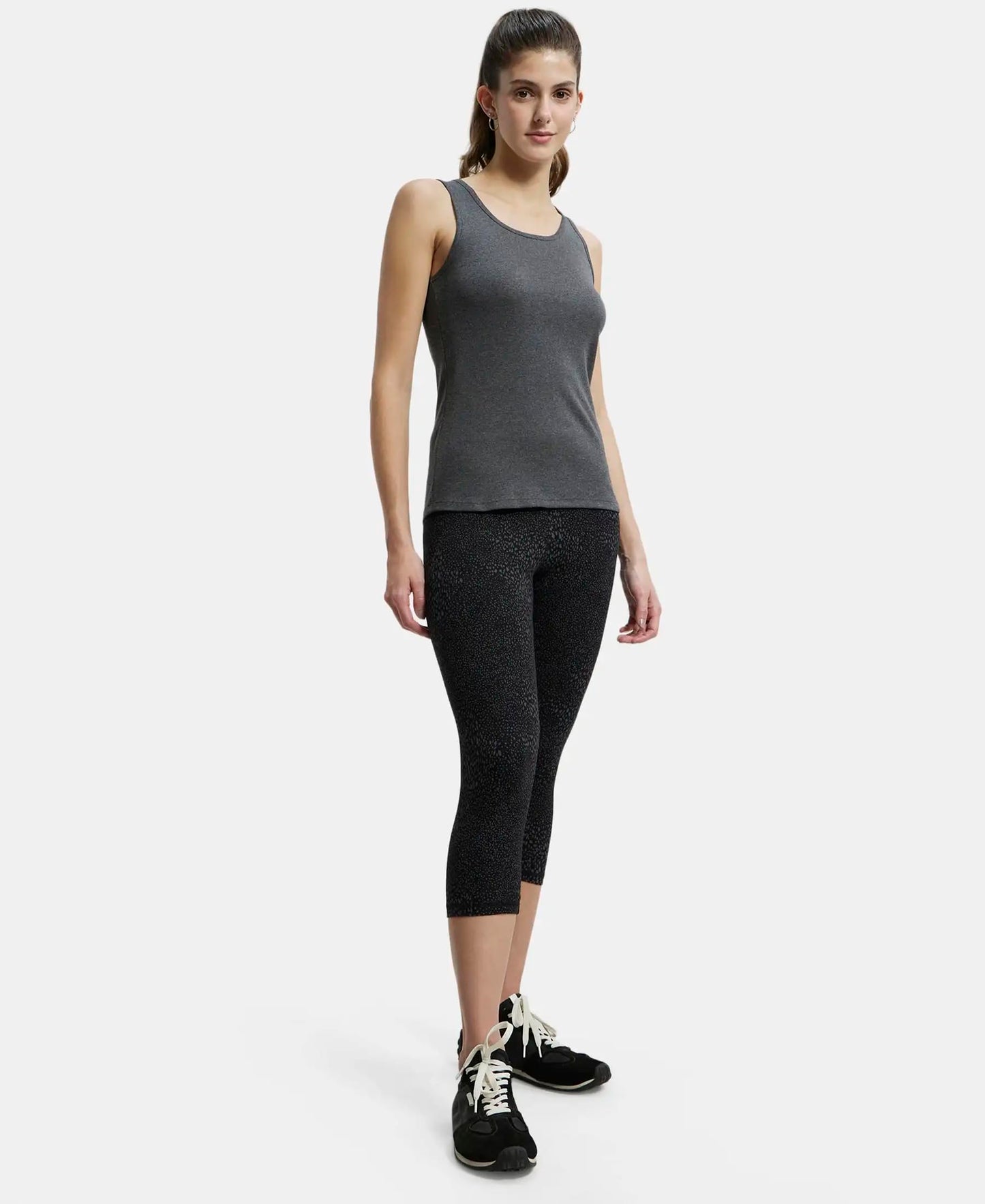 Jockey 1391 Women's Super Combed Cotton Elastane Stretch Slim Fit Capri with Ultrasoft Waistband_Navy Blazer_XL