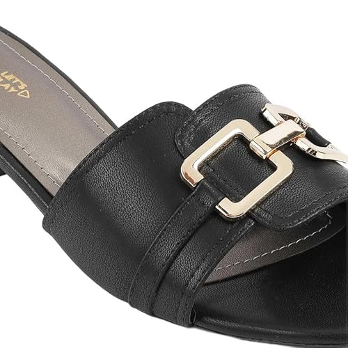 tresmode Buk Black Women's Dress Block Heel Sandals in Size 3 UK / 36 EU