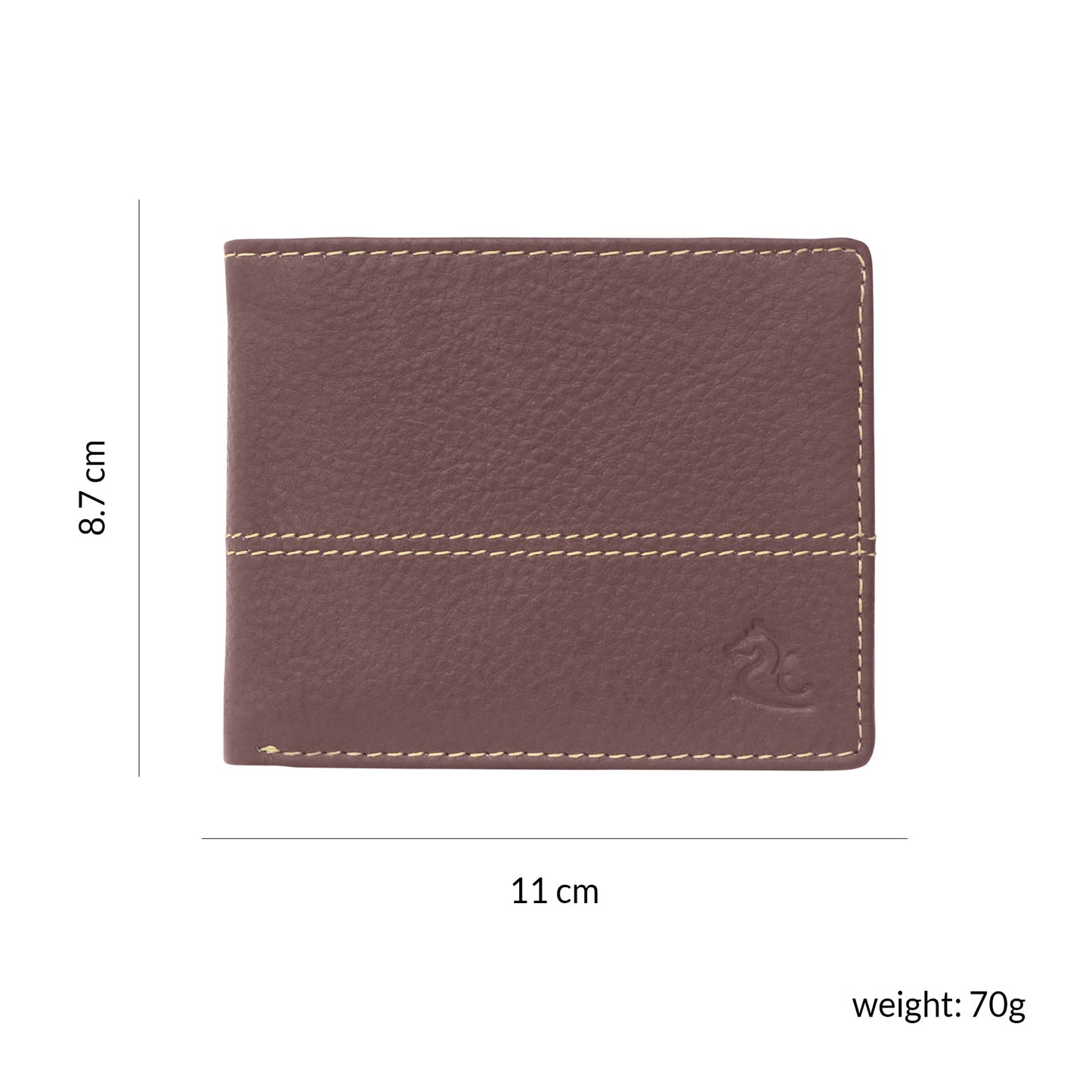 KARA Genuine Leather Maroon Wallet for Men - Bifold Contrast Stitch Men's Wallet with 7 Cards Slots