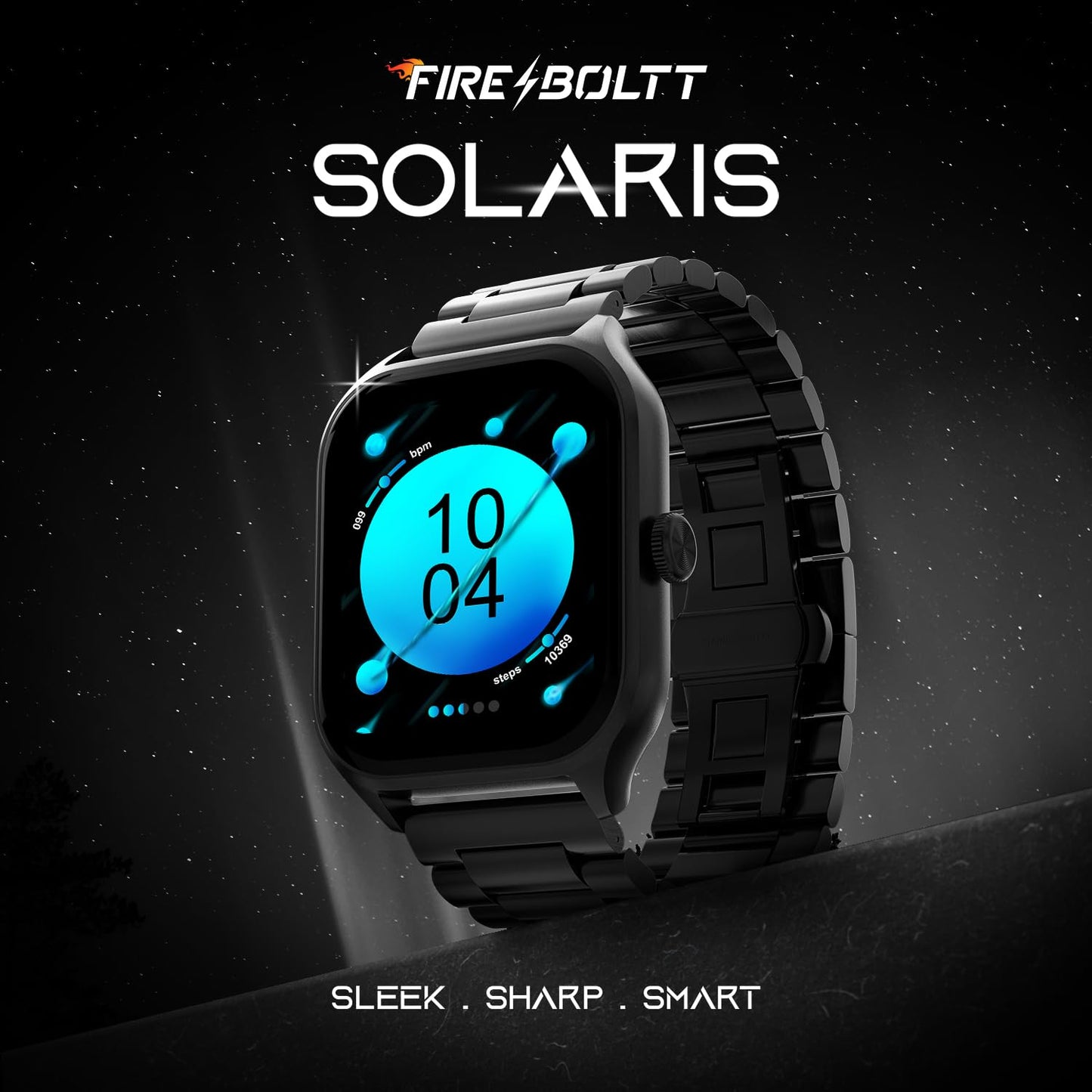Fire-Boltt Solaris 1.78 AMOLED Always-on Display with 368 * 448 px Resolution, 123 Sports Mode, IP68 Water-Resistant, Long-Lasting Battery Life and Comprehensive Health Tracking (Black)
