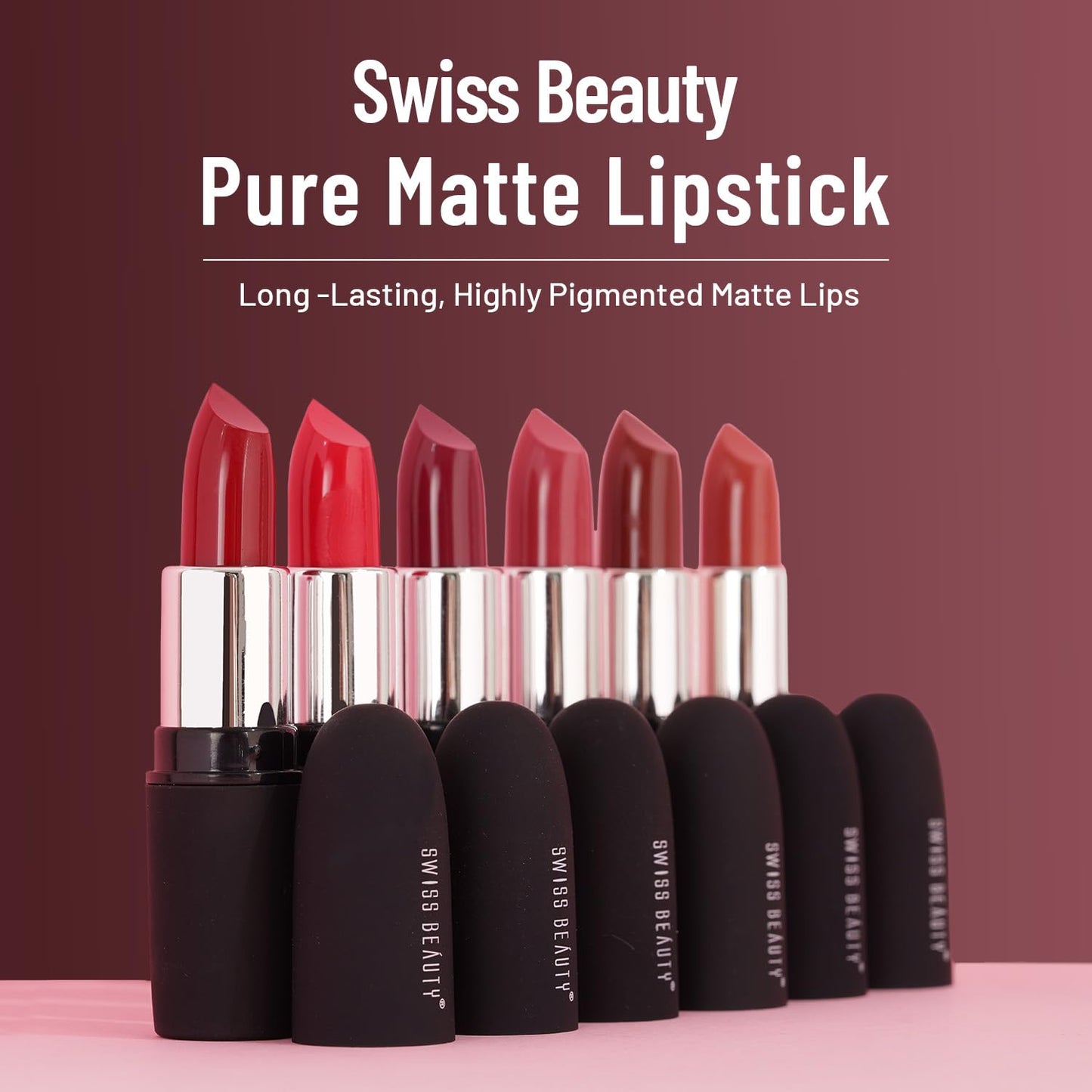 Swiss Beauty Pure Matte Creamy Lipstick | Non-drying, Highly pigmented Lipstick | Shade- Hot Nude, 3.8gm|