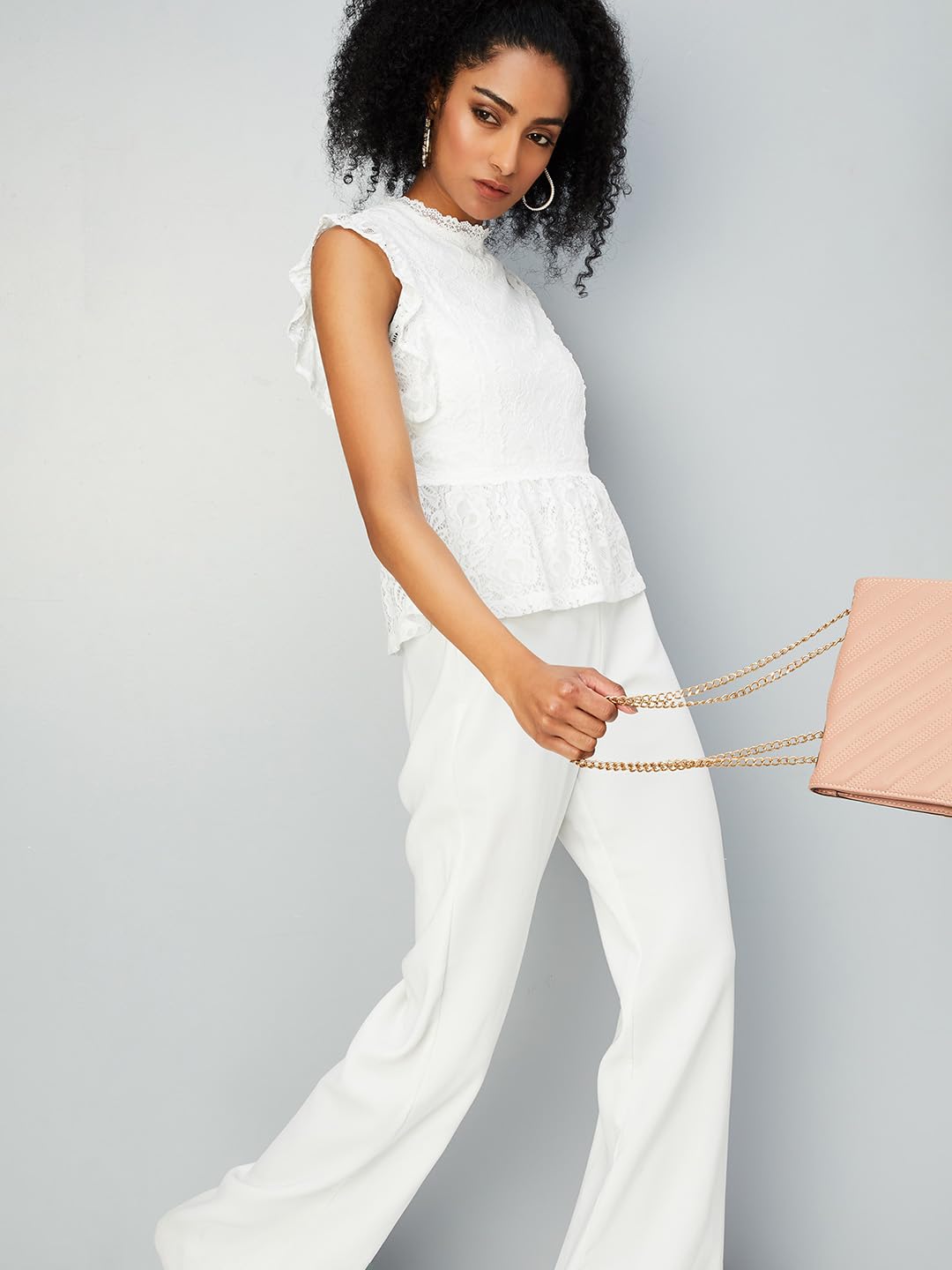 Max Women Lace Peplum Top (RIF16IVORY)_XXL