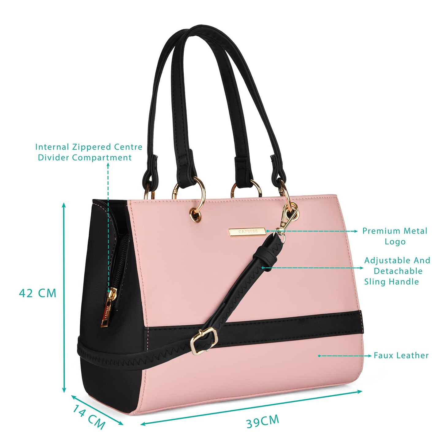Caprese womens SERI S Small BLUSH PINK Satchel