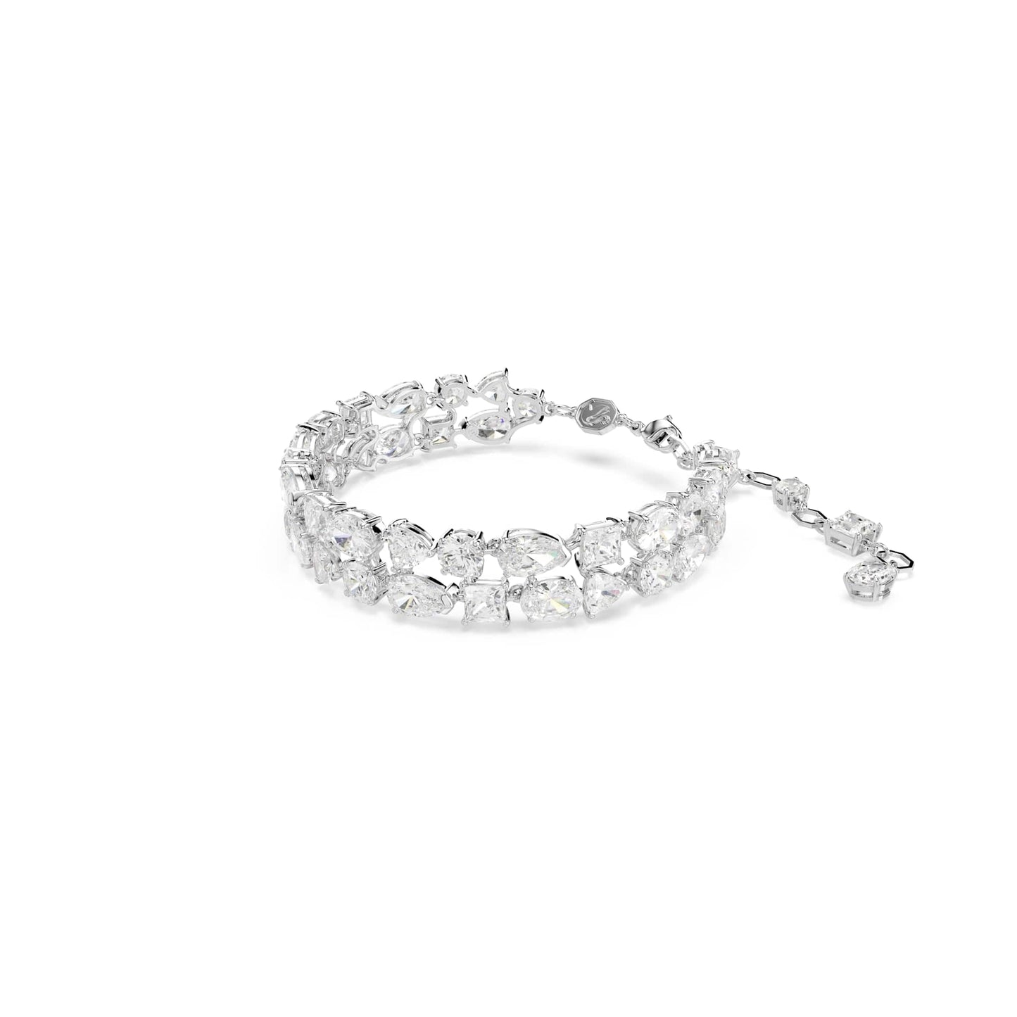 Swarovski Mesmera bracelet, Mixed cuts, White, Rhodium plated