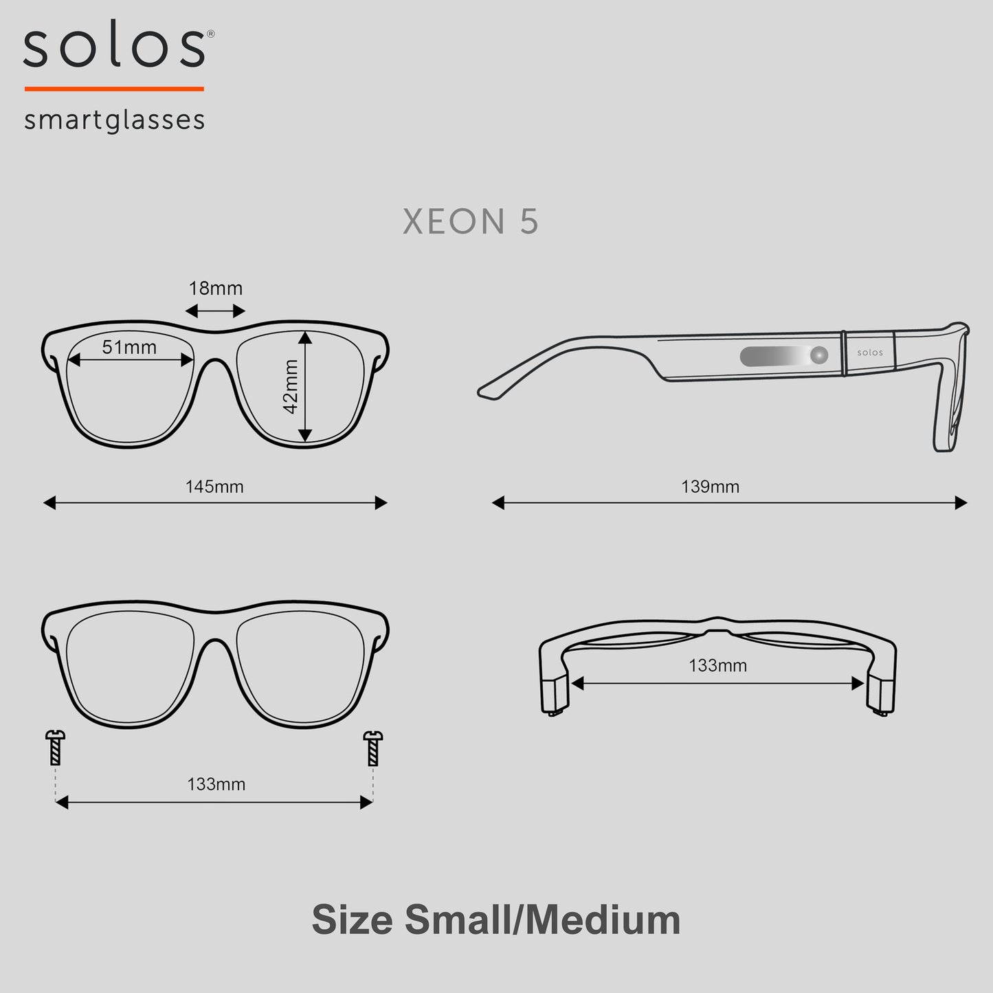 SOLOS AI Powered Glasses | Xeon 5 | Dark Crystal Gray | Gray Gradient Sunlens | Lenses Integrated ChatGPT for Travel and Real Time Translation | Stereo Speakers | Compatible with iOS and Android