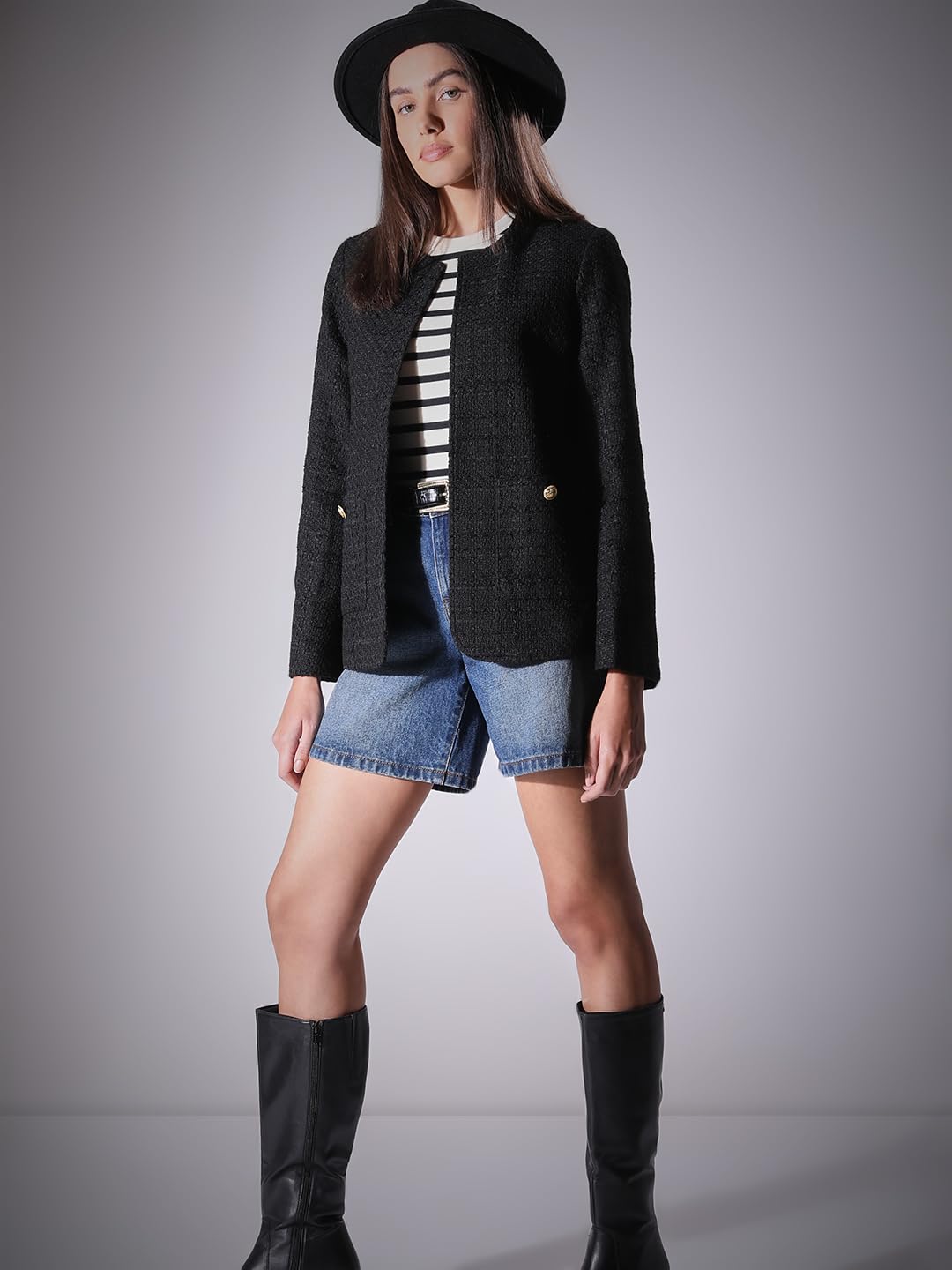 VERO MODA Womens Regular Fit Black Blazer