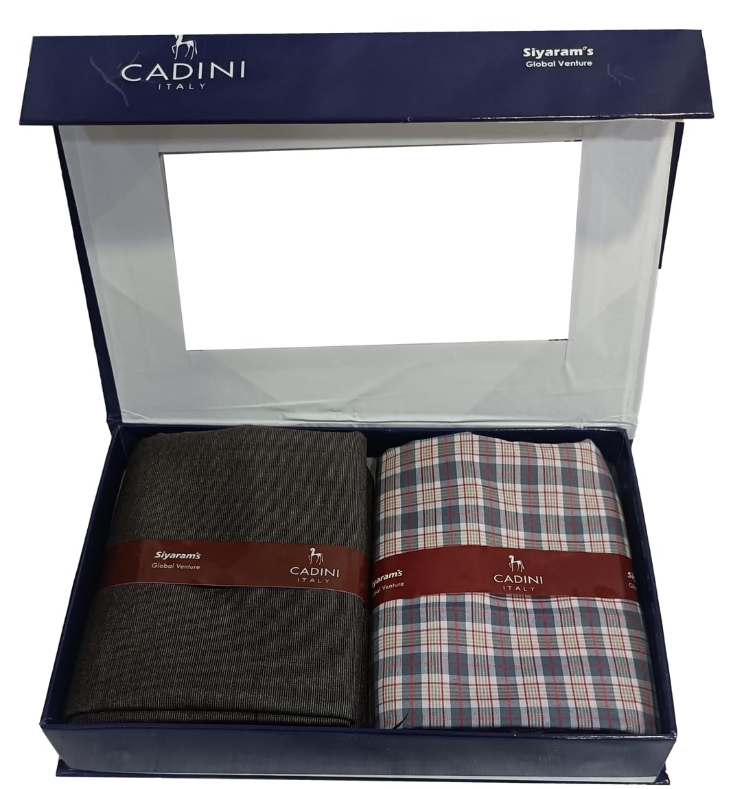 Siyaram's Men's Checked Shirt and Trouser Unstitched Fabric Set -Gift Pack (Multicolour_Free Size) 321